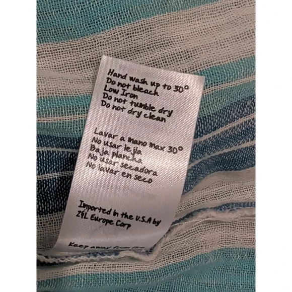 Z&L Swim Cover Up Maxi Dress Women S Blue White Tassel Tie Beach Resort Vacation - Picture 12 of 12